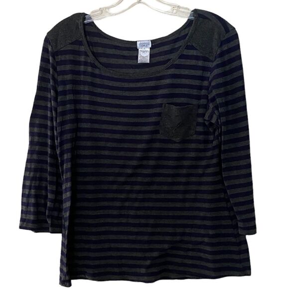 Charming Charlie 3/4 Length Sleeve Striped Top - Picture 1 of 3